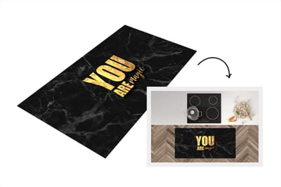 Keukenloper - Loper keuken - Quotes - Magic - Goud - Marmer - 120x60 cm - Keukenloper vinyl