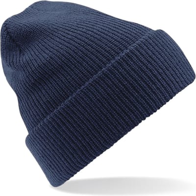 Beechfield Heritage Beanie - gebreid - wintermuts - donkerblauw - volwassenen - Dames / herenmuts