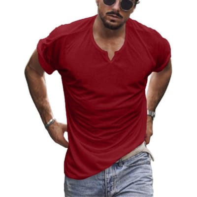 Heren T-shirt Ronde Hals Korte Mouw Top Lente Nieuw Casual Sport T-shirt M brown