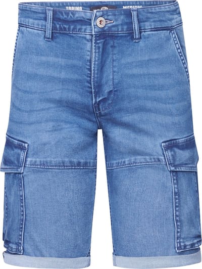 Petrol Industries - Heren Torino Cargo Short Denim Zephyr - Blauw - Maat L