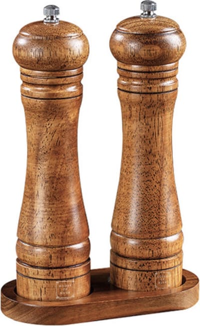House of Husk Pepermolen en Zoutmolen Set - Peper en Zoutstel - Kruidenmolen - Premium Beukenhout - 23CM