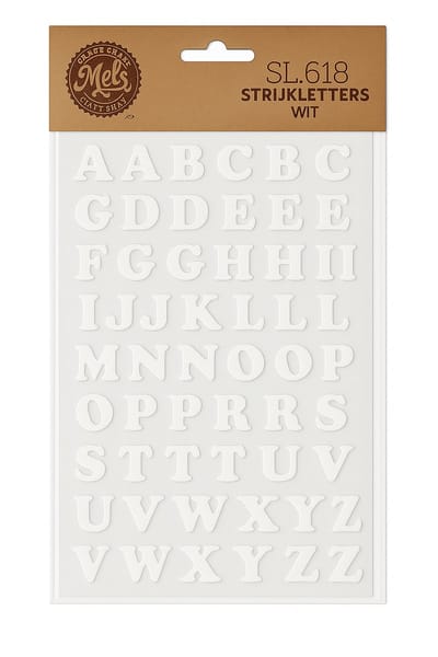 Strijkletters Wit - Strijk Embleem - Alfabet Patch - 54 stuks - WIT - Strijkletters - Hobby sjabloon - Strijkbare Letters voor DIY & Textieldecoratie