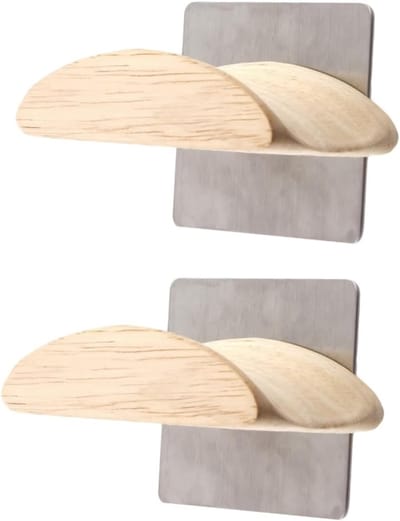 Hoofdtelefoon Hanger - Opbergrek Haakje - Kantoor Thuis - Natuurlijk Hout Design - 10x6.3x2.8cm - Houtkleur