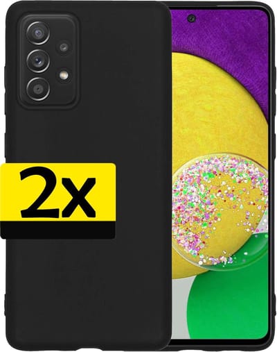 Hoesje - 2 Stuks - Geschikt voor Samsung Galaxy A52s 5G - Sterk & Shockproof - Case Siliconen - Back Cover - Telefoon Hoes - Telefoonhoesjes - Zwart