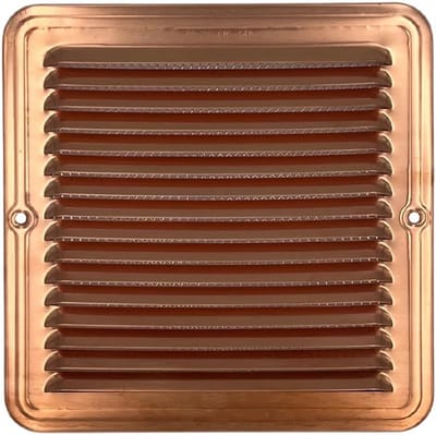 Koperen Ventilatie Rooster met Insectenhor 23x23 cm voor Binnen en Buiten