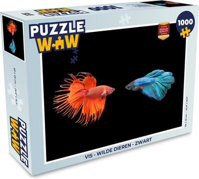 Puzzel Vis - Wilde dieren - Zwart - Legpuzzel - Puzzel 1000 stukjes volwassenen