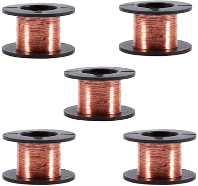 Koperen Draadspoel Geëmailleerd - 5 Rollen van 0.1mm, 12m voor Verbinding, Lassen en Elektronische Toepassingen