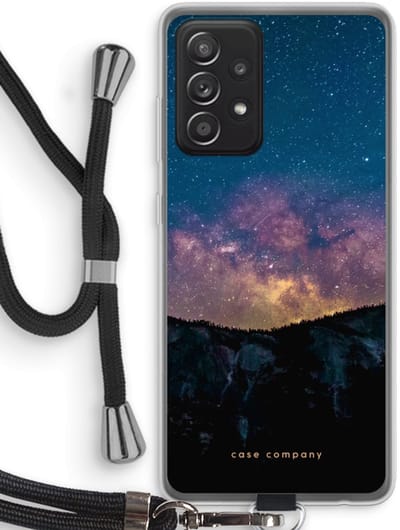Case Company® - Hoesje met koord geschikt voor Samsung Galaxy A52s 5G hoesje met Koord - Travel to space - Telefoonhoesje met Zwart Koord - Bescherming aan alle Kanten en Over de Schermrand