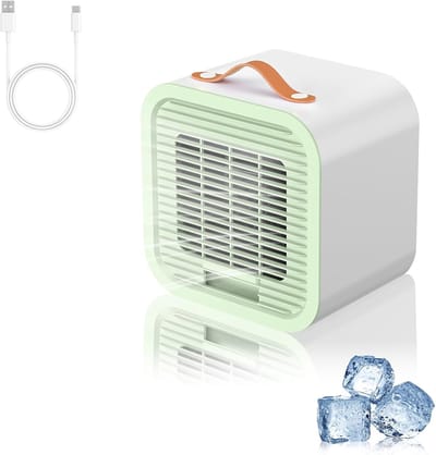 LISM-Draagbare airconditioner, stille mini-luchtkoeler met drie snelheden, USB-oplaadbare ventilator, Geschikt voor kantoor, slaapkamer, kamperen en buitengebruik.