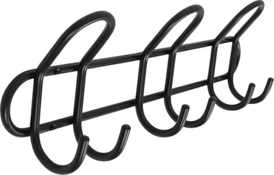 HOME It® kapstok met 3 haken Ø8 mm x 40 × 6,5 x 13 cm zwart