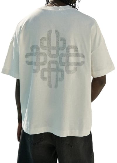 The Couture Club Heren T-shirt Wit TCCM2989 Emblem Slub