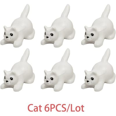 Kat Stapelsteen Klassieke Bouwstenen Speelgoed Dieren Collecties Kinderen Bos Simulatie Duif Leeuw Konijn Plezier Educatief white