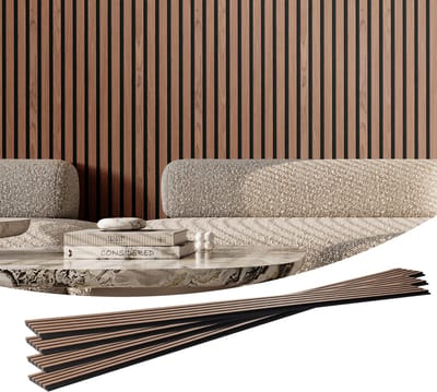 Akoestische Panelen met Houten Latten, 20,1 X 249,6 Cm, Mdf Wandpaneel Van Imitatiehout voor Een Modern Interieur, Geluidsreductie, Walnoot