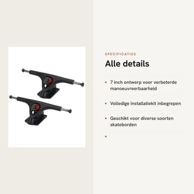 Dailygoods- Vrachtwagens 7 Inch - Aluminium Legering - Installatiekit - Skateboards/Longboards - Verbeterde Manoeuvreerbaarheid - Duurzaam en Lichtgewicht - Skateboardtrucks