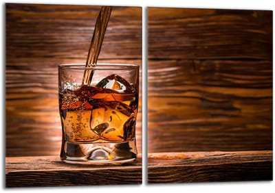 TMK ArtDeko Serie - Glas Beschermer - 40x52 - Whisky Motief - Veilig en Hygiënisch