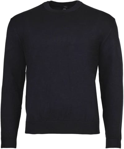 Round Neck Long Sleeve Knitwear - Blue Sweaters