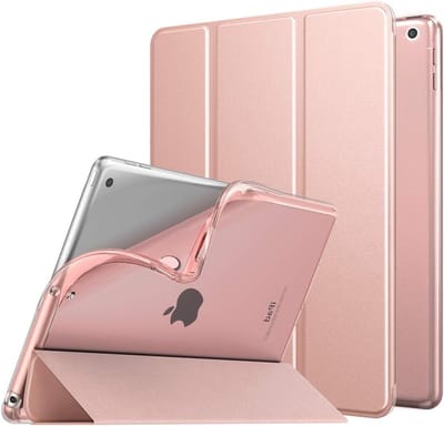 Slimme Beschermcase voor iPad 10.2" (9e/8e/7e Generatie) met Auto Wake/Sleep, Soft TPU en Stand, Roze Goud