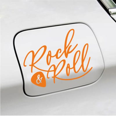 Bumpersticker - Rock & Roll - 11,4 X 14,8 - Oranje