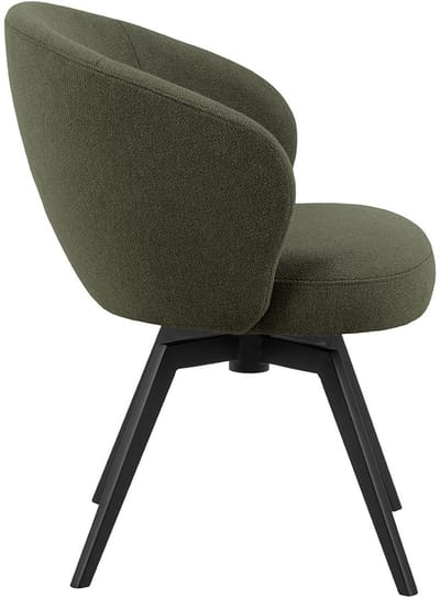 Giga Living Eetkamerstoel Met Armleuning Durin - Groen - Stof & Staal