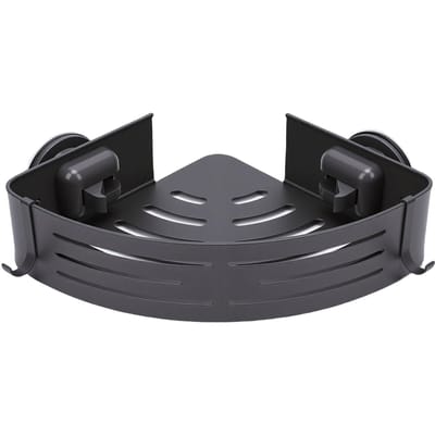 Étagère d'angle pour douche à ventouse Sans perçage Alliage d'aluminium Organisateur Amovible Étagère de rangement pour salle de bain Triangulaire 1