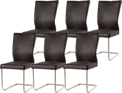 WAYS. – Kasjmier eetkamerstoelen – Blauwgrijs – Modern en comfortabel design – Metalen poten – 6 stuks