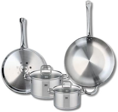 Set van 2 Bakpannen 28 en 32 cm en 2 Kookpotten 16 en 20 cm Elo Profi Citrin