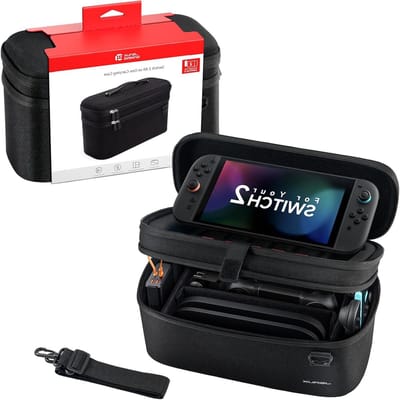 Complete Reisopbergoplossing voor Nintendo Switch 2, Geschikt voor Console, Dock, Controllers en Accessoires, Ruime Bescherming en Organisatie - Zwart