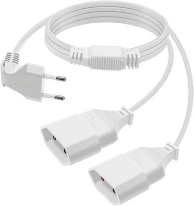 Uitbreidingskabel 2 naar 1 Euro Plug Y-connector 1,5m 2.5A 250V voor Huishoudelijke Apparaten