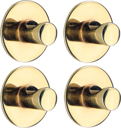 Tendance Plakhaakje rond - 4x stuks - Diameter 4 cm - Zelfklevende ophang haakjes - zink - goud - keuken/badkamer haken
