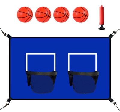 Trampoline Basketbalring - Buiten Basketbal - Familie Vermaak - Eenvoudige Montage - 80 x 65 cm - Blauw
