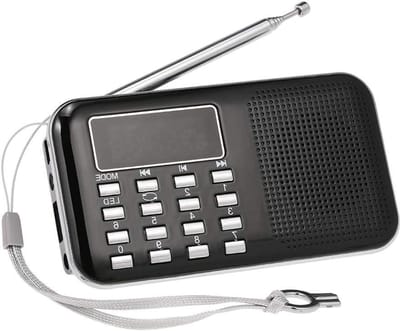 Draagbare FM Radio - Digitale Speaker MP3 - Muziek Luisteren Radio - High Fidelity Geluid - 121 Gram - Zwart