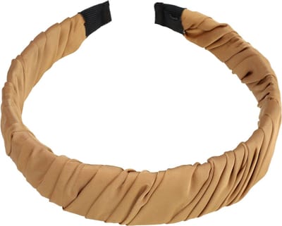 Haarsoires Haarband Diadeem 3cm – Gedraaide Gladde Stof – Bruin - Comfortabel voor Dames & Meisjes - Universele Maat