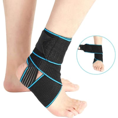 Chevillère Taille Unique Enveloppement de Cheville Soutien pour Course Basketball Football et Soulagement des Blessures beige