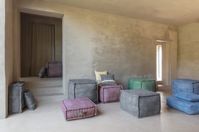 LIGNE PURE Mellow – poef – zitkussen – katoen – eco – handmade - modern – boho - Rood - 60x20