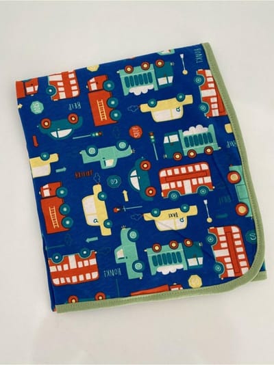 Lubna Home  katoenen gekamde babydeken - auto 80x80 cm Lubna Home katoenen gekamde babydeken - auto 80x80 cm
