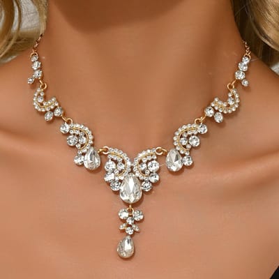 1PC Damesmode Waterdruppel Hanger Ketting Zirkoon Licht Luxe Stijl Geschikt voor Date, Feest, Festival Cadeau-2167