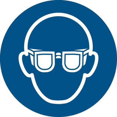 Pictogram bordje Oogbescherming verplicht | Ø 100 mm - verpakt per 2 stuks