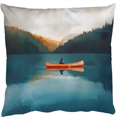 Sierkussens - Kussentjes Woonkamer - 50x50 cm - Bossen - Meer - Kano - Oranje