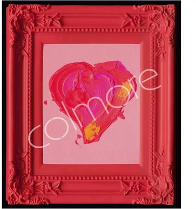 Colmore by Diga handbeschilderd roze schilderij met hart 34 x 38 cm