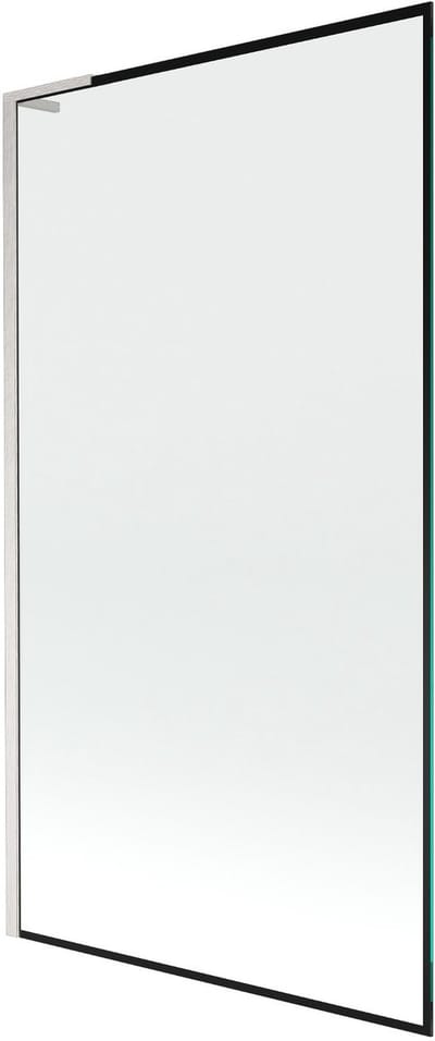 Mexen Next L badscherm voor badkuip 1-vleugelig 100 x 150 , zwart frame, geborsteld nikkel - 895-100-000-03-70-97