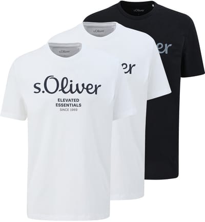 s.Oliver Heren t-shirt 3 pack Basic