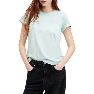 AllSaints Anna Tee Crystal Blue Maat: 10 | Tops Outlet | Dames | Blauw