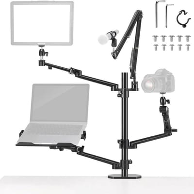 Thuys – Overhead Camera Stand Desk Mount Rig – 4 Boom Arms