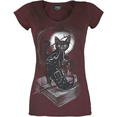 Alchemy England T-shirt - Midnight Mischief - S tot XXL - voor Vrouwen - rood
