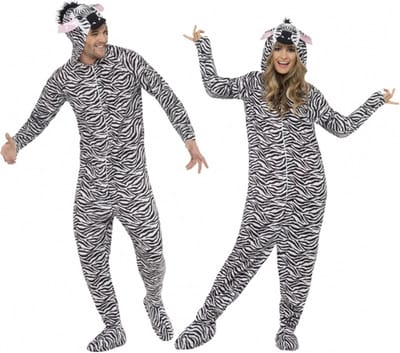Onesie zebra voor volwassenen 40-50 (m)