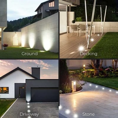 HOFTRONIC - Lilly Set van 9 LED Grondspots XL - kantelbaar en draaibaar- GU10 4,5W 345 Lumen - 6500K daglicht wit - IP67 Waterdicht - Overrijdbaar - Tuinspot Geschikt voor tuin, oprit en pad - Boomspot