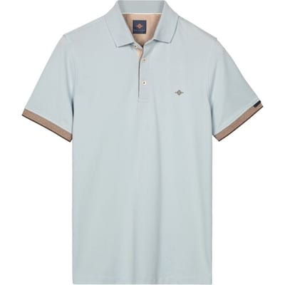 Baileys Polo Two-Tone Details Cotton Subtle Stretch Cloud Blue / male