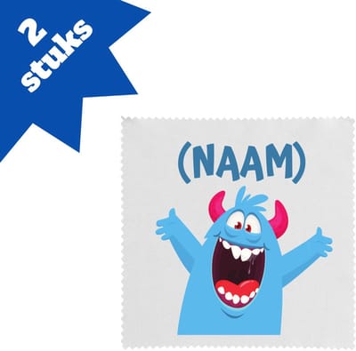 Akyol - blauwe monster brillendoekjes - Monster - kinderen - leuk cadeau voor mijn kind - verjaardagscadeau - kado - gift - vriendelijke monster - 17,8 bij 17,8 cm - 2 stuks