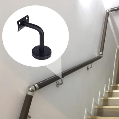 RVS Balustrade Bevestigingssystemen voor Wandmontage, Handlopen Bevestigingen voor Trapleuningen (4 Stuks, Zwart)