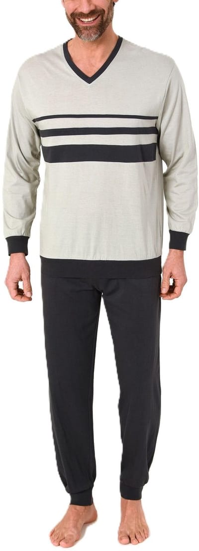 Normann heren pyjama lang met elegante voorstrepen – ook in grote maten
